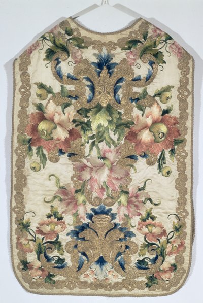 Casula, decorata con fiori, francese, fine XVII secolo da Unbekannt Unbekannt